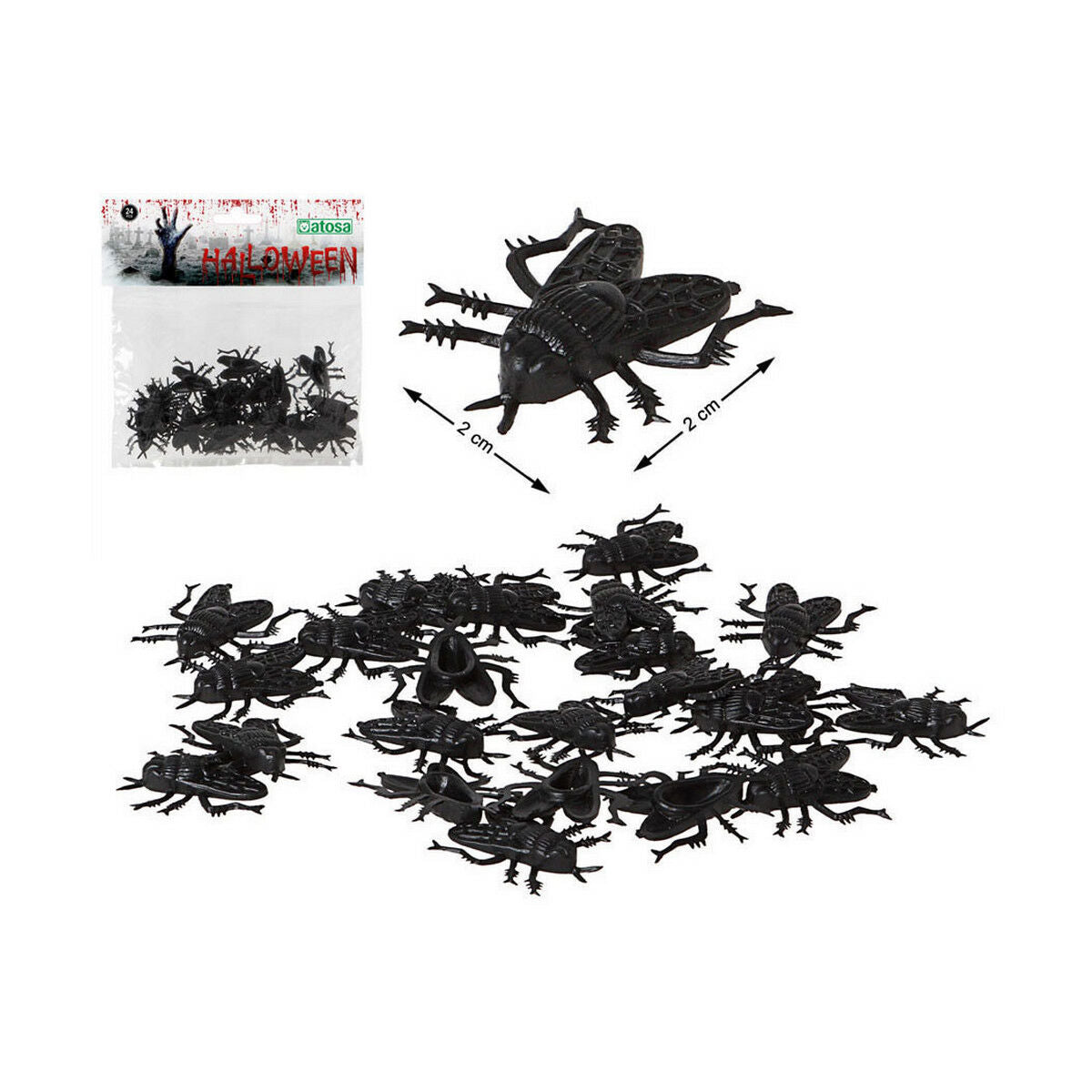 Halloween Decorations Fly Black Multicolour (24 Units)