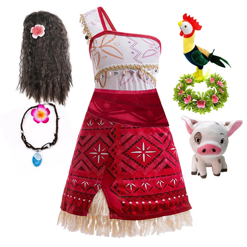 Girls New Movie Moana 2 Dress Halloween Party Adventure Costume Girl