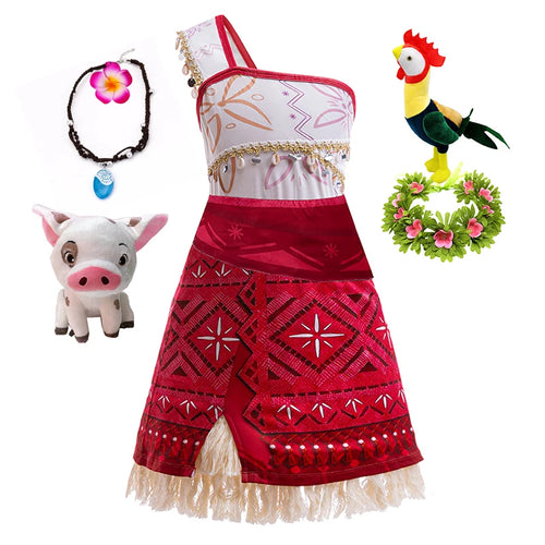 Girls New Movie Moana 2 Dress Halloween Party Adventure Costume Girl