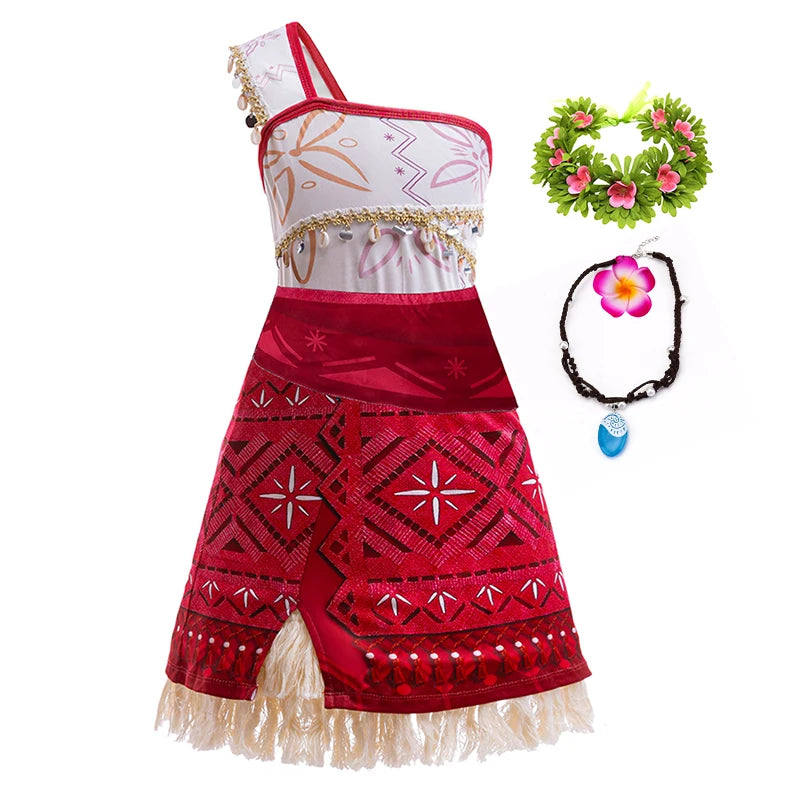 Girls New Movie Moana 2 Dress Halloween Party Adventure Costume Girl
