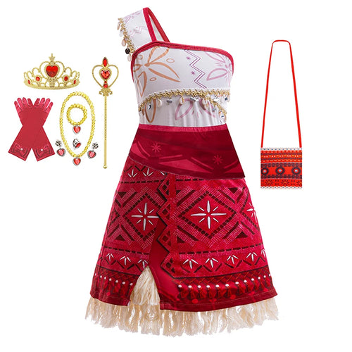 Girls New Movie Moana 2 Dress Halloween Party Adventure Costume Girl