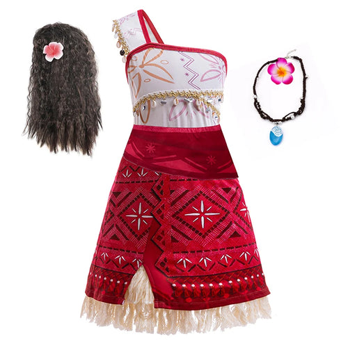 Girls New Movie Moana 2 Dress Halloween Party Adventure Costume Girl